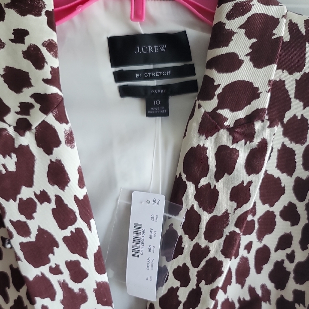 J.Crew Animal Print Bi-Stretch Blazer